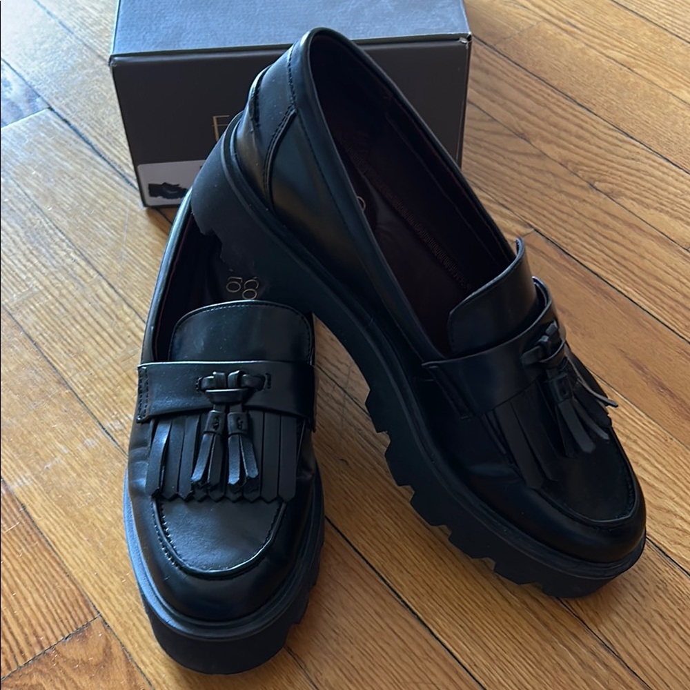 Franco Sarto Black Tassel Loafers